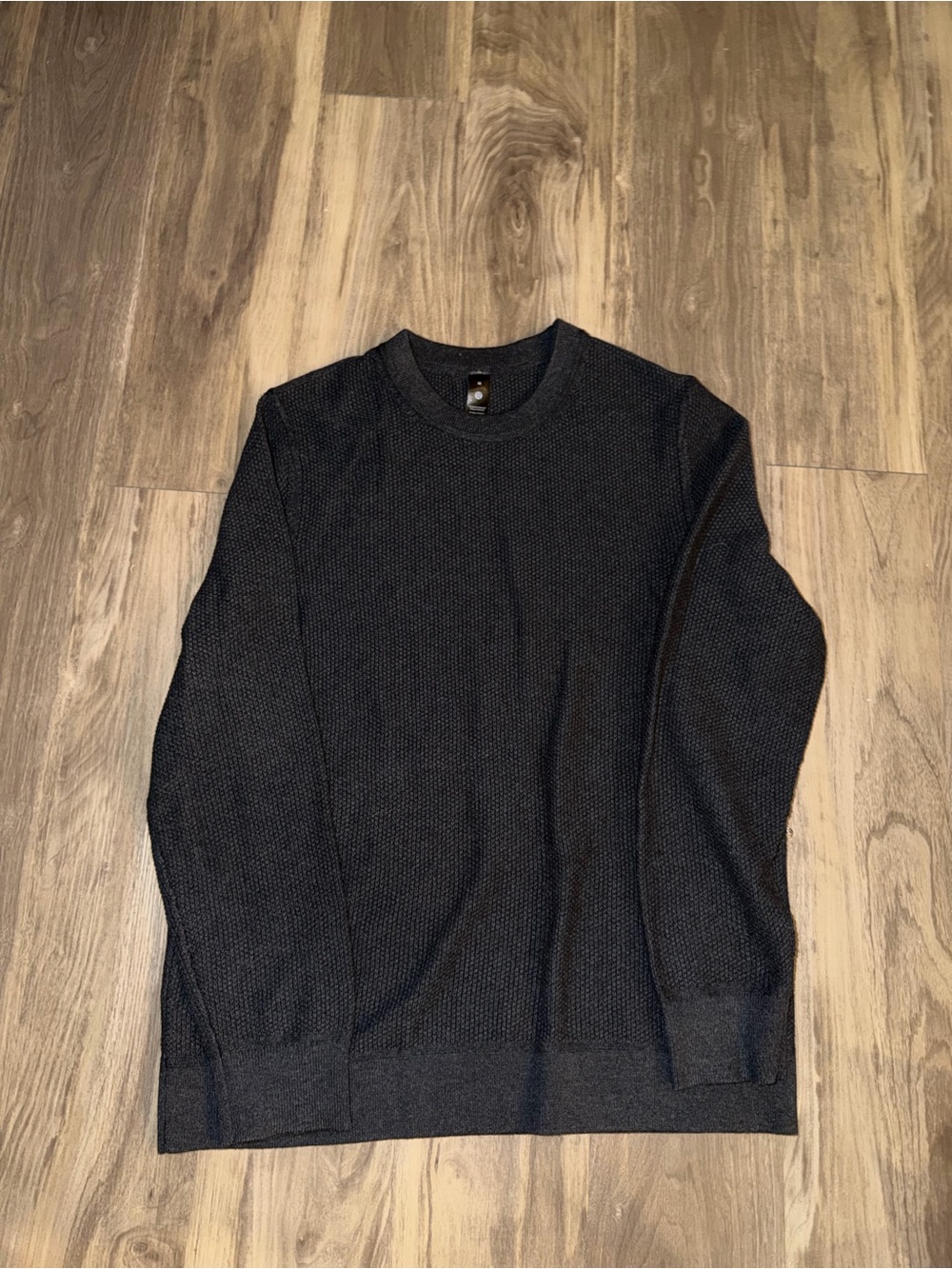 Lululemon Men’s Textured Knit Crewneck Sweater Heather Black Size Medium